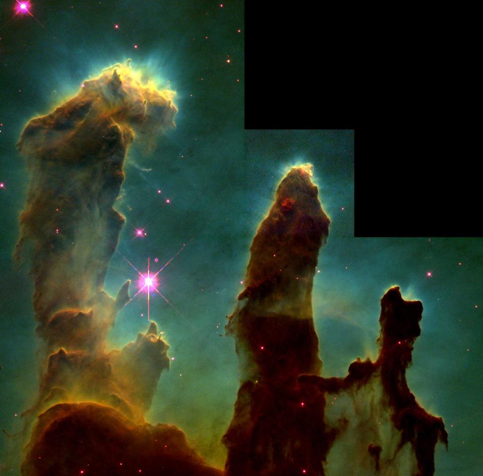 The Hubble Space Telescope’s famous image of the Eagle Nebula, called the “Pillars of Creation.”