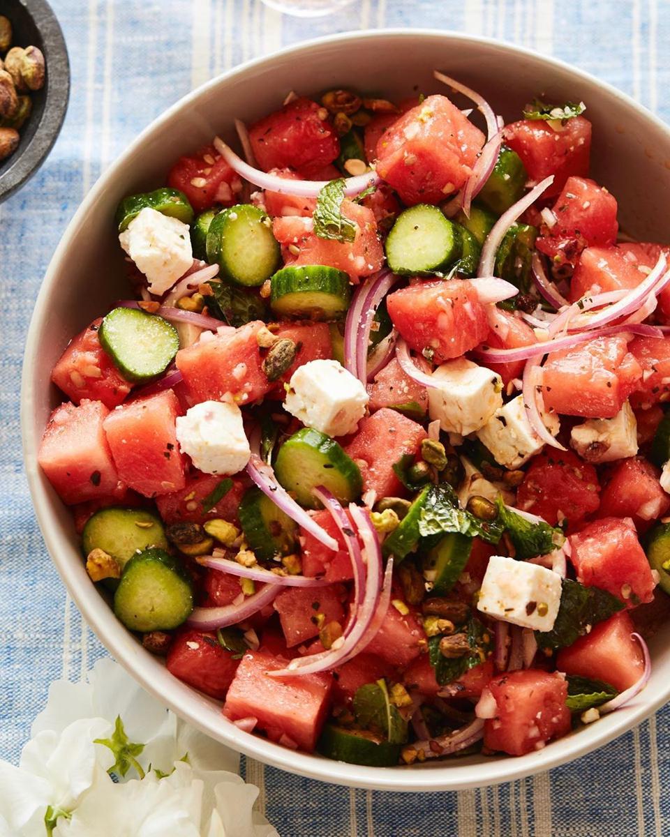 Watermelon cucumber salad
