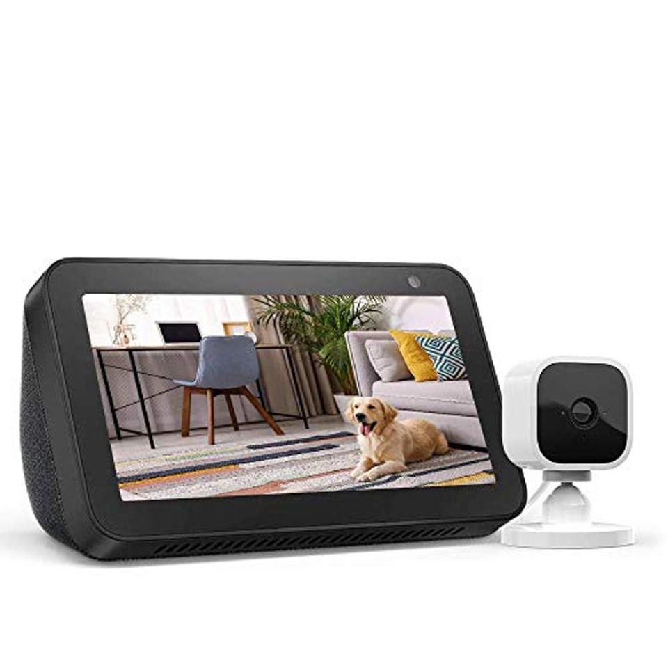 Echo Show 5 Charcoal with Blink Mini Indoor Smart Security Camera, 1080 HD with Motion Detection