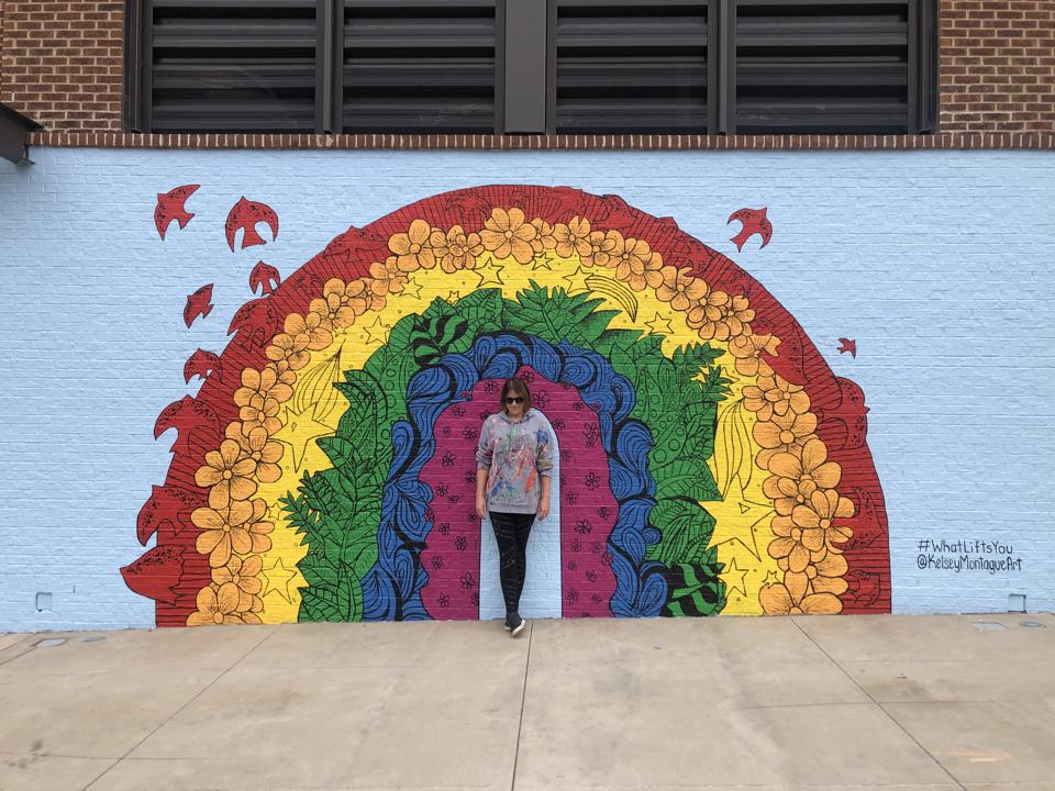 Kelsey Montague and her mural