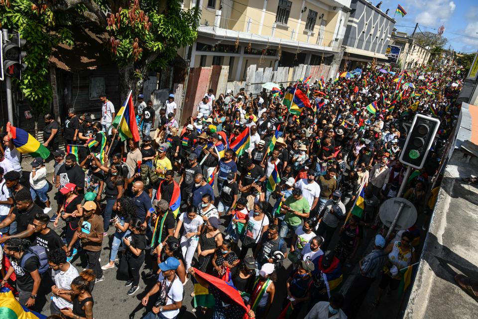 12 Sep: the streets of Mahebourg were filled with protestors, who have been calling for greater accountability for what had happened.