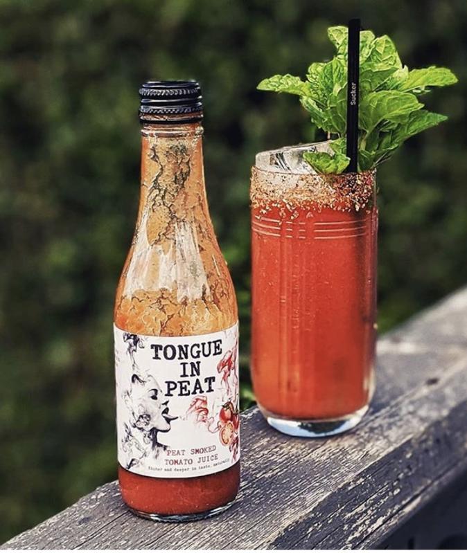 Tongue in Peat, created by Hannah Fisher, the only peat-smoked tomato juice on the market.