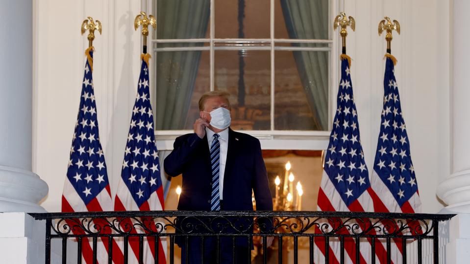 President Trump Arrives Back At White House After Stay At Walter Reed Medical Center For Covid