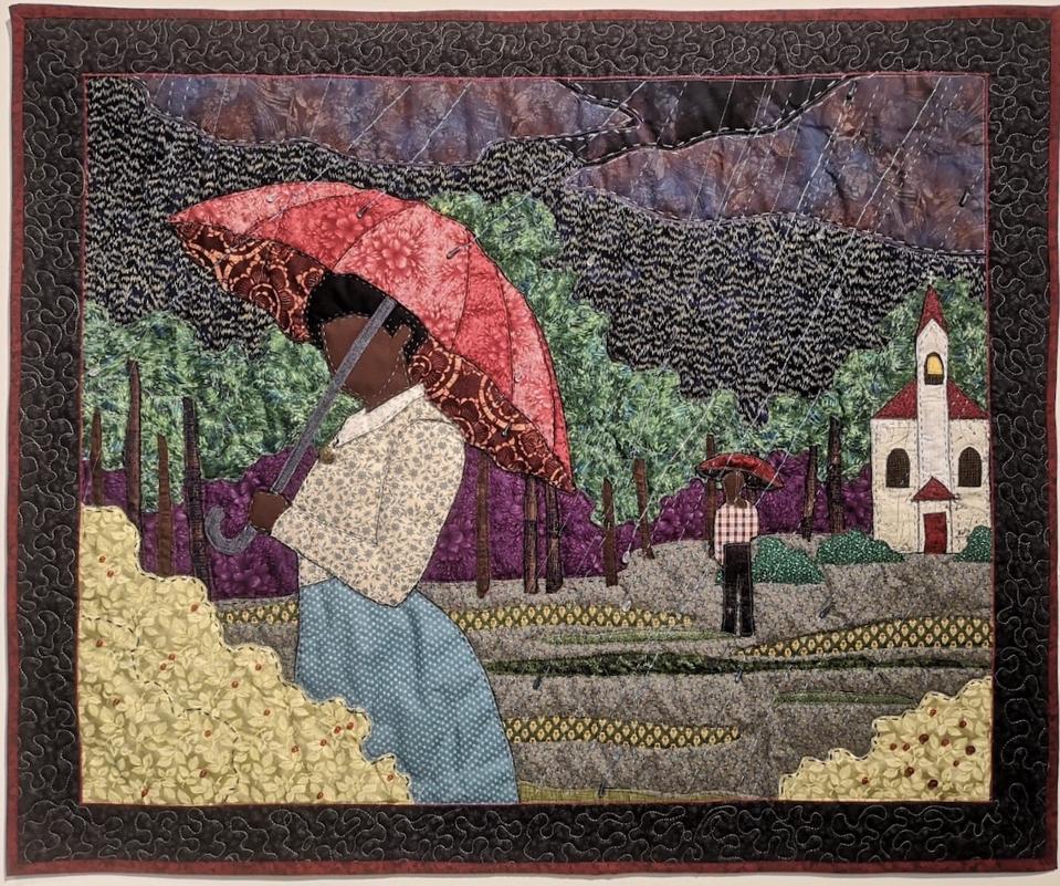 colorful quilted artwork