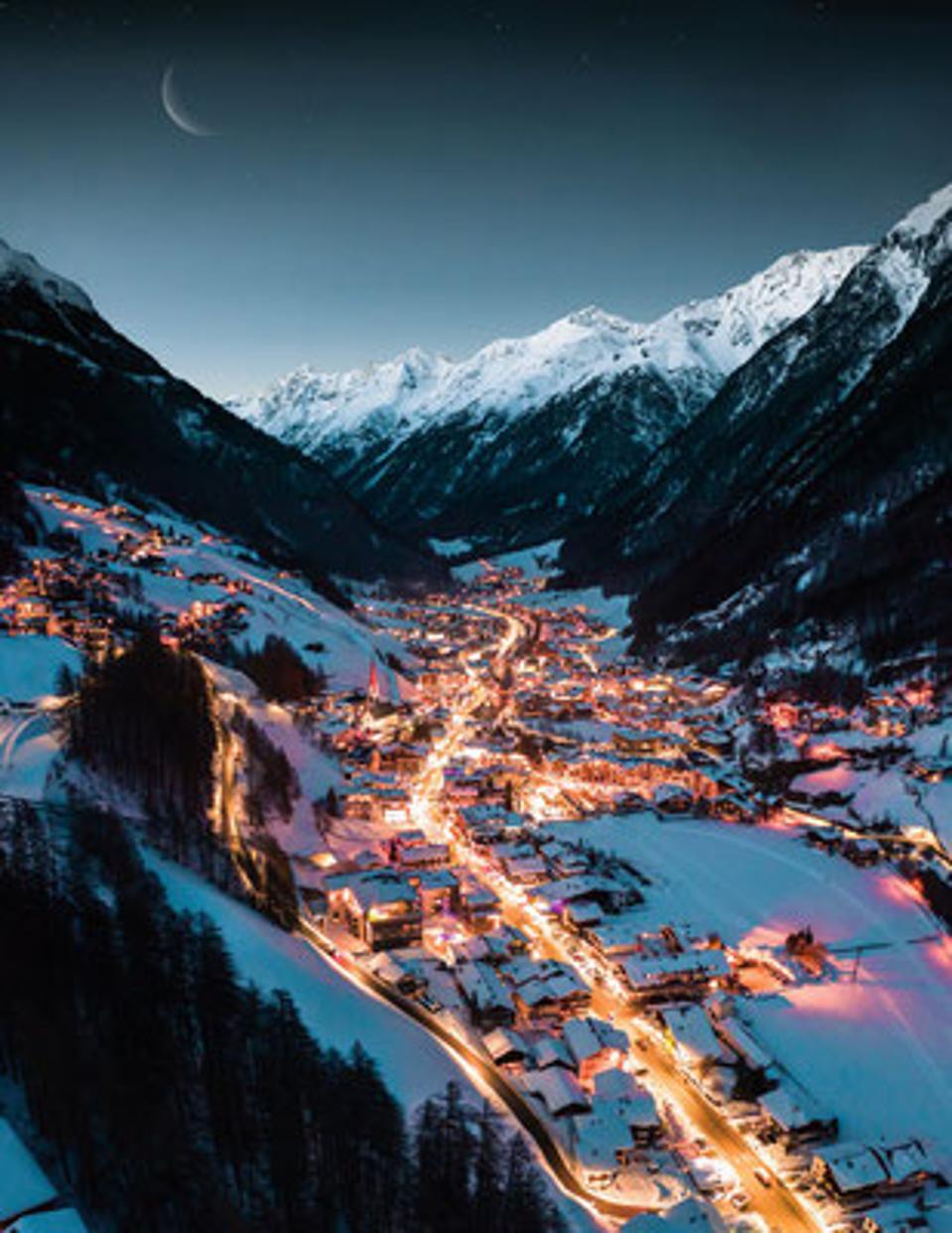 panoramic of Sölden ski resirt, Austria