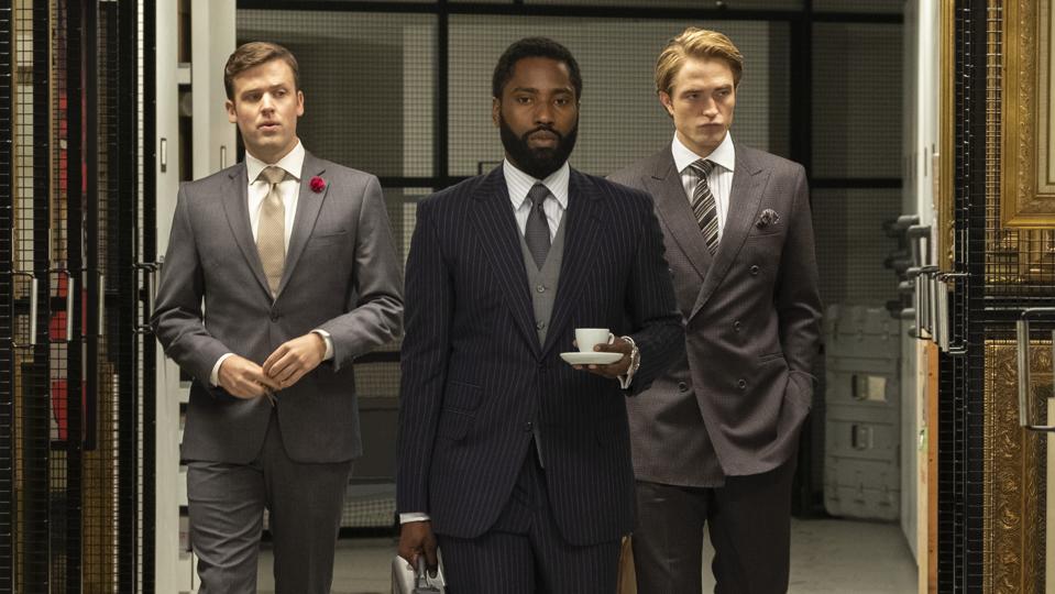 (L-r) JACK CUTMORE-SCOTT, JOHN DAVID WASHINGTON and ROBERT PATTINSON in Warner Bros. Pictures’ action epic ″TENET,″ a Warner Bros. Pictures release.