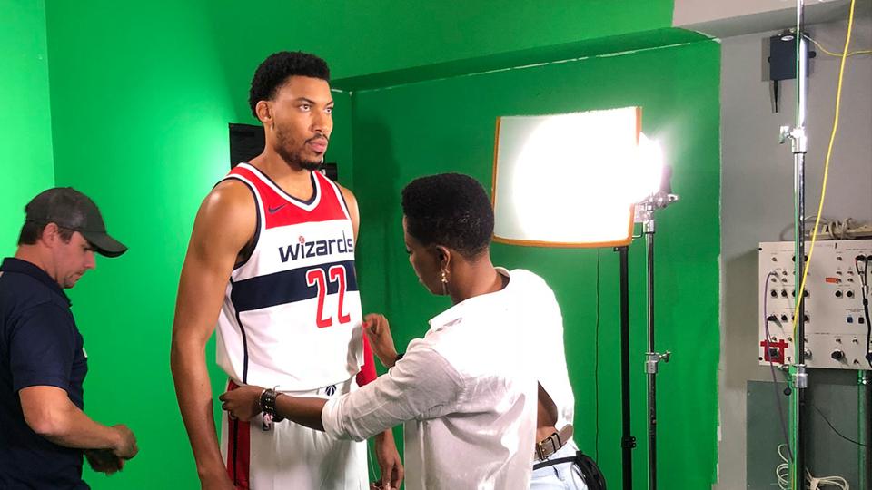 Celebrity stylist Joy Kingsley-Ibeh styling NBA player Otto Porter Jr.