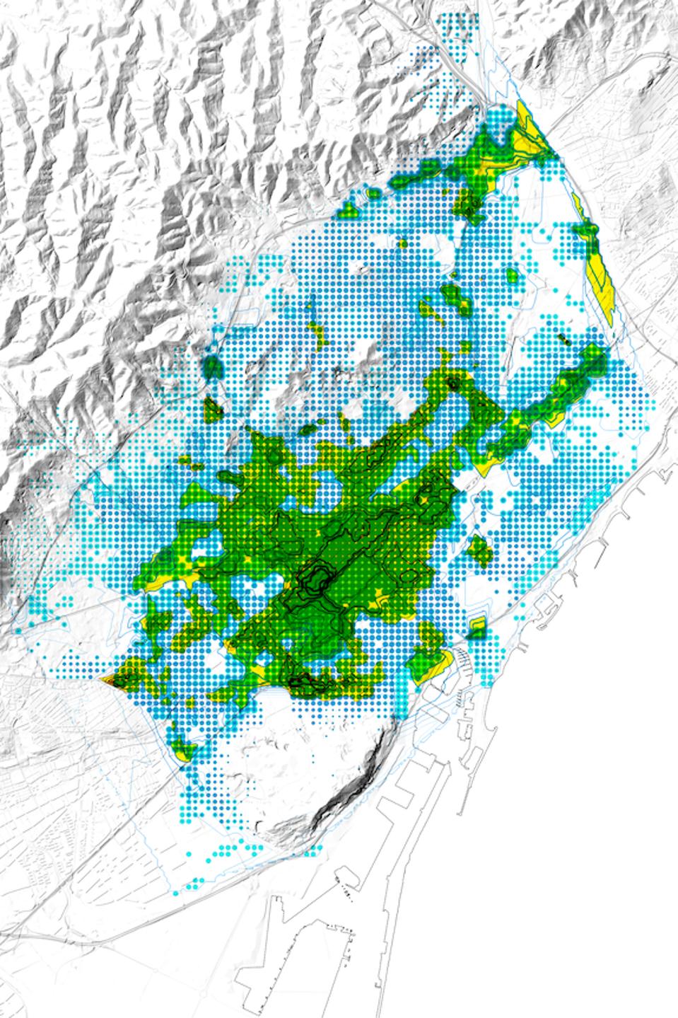 People's exposure to air pollution in Barcelona, mapped.