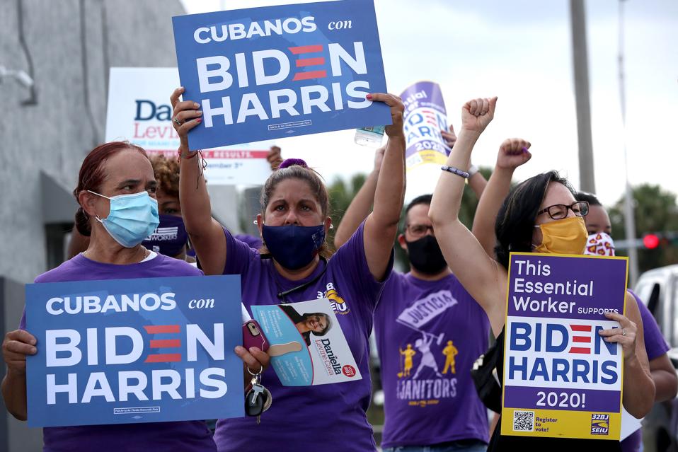 Workers Caravan For Biden In Southern Florida