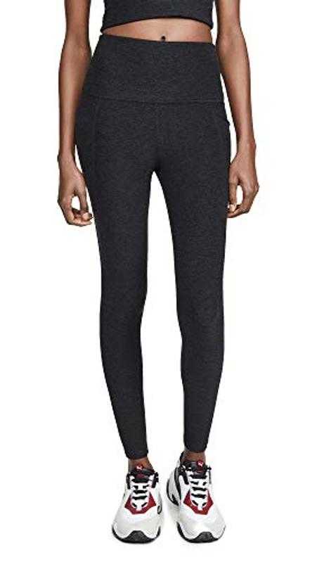 Amazon Prime Day Beyond Yoga - Leggings a media pierna de cintura alta con bolsillo y ojo espacial para mujer