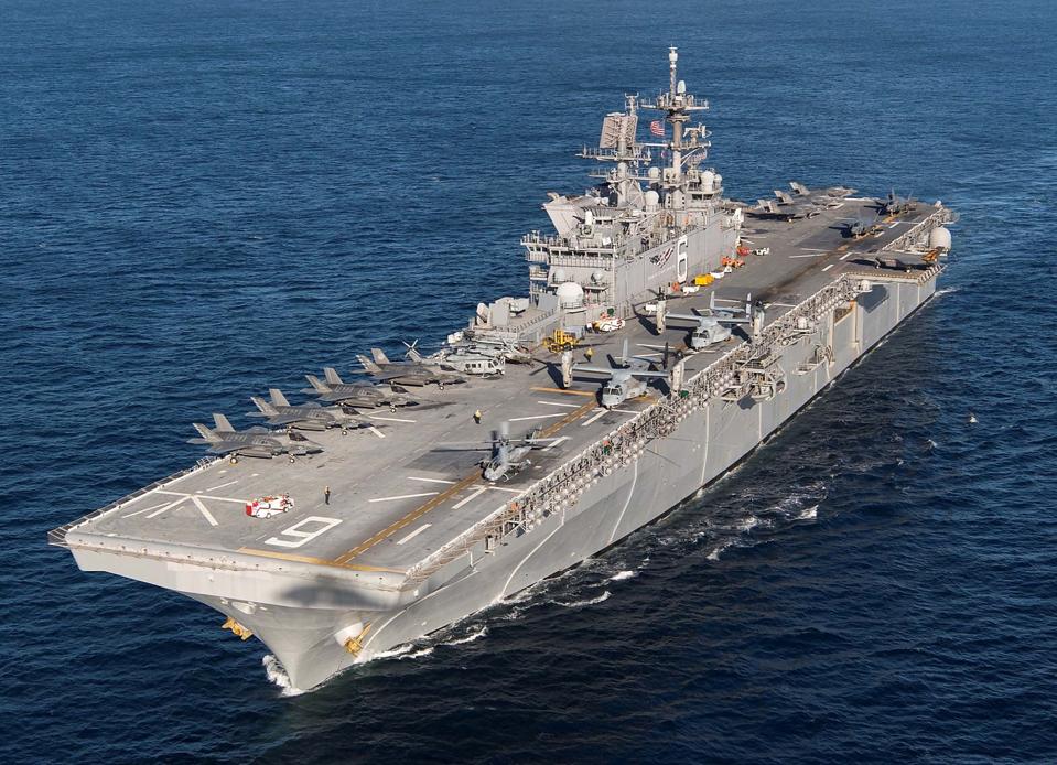 USS America at sea.