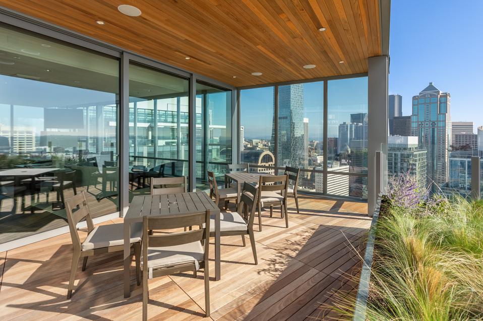 Terrace with city view