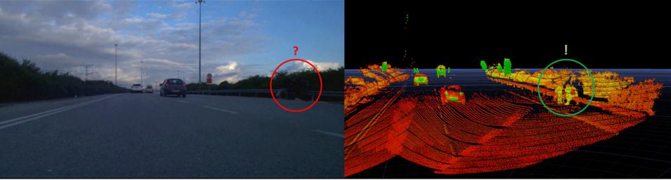 In challenging lighting conditions, additional sensors like lidar can help an automated driving perception system see far more than is possible with a camera