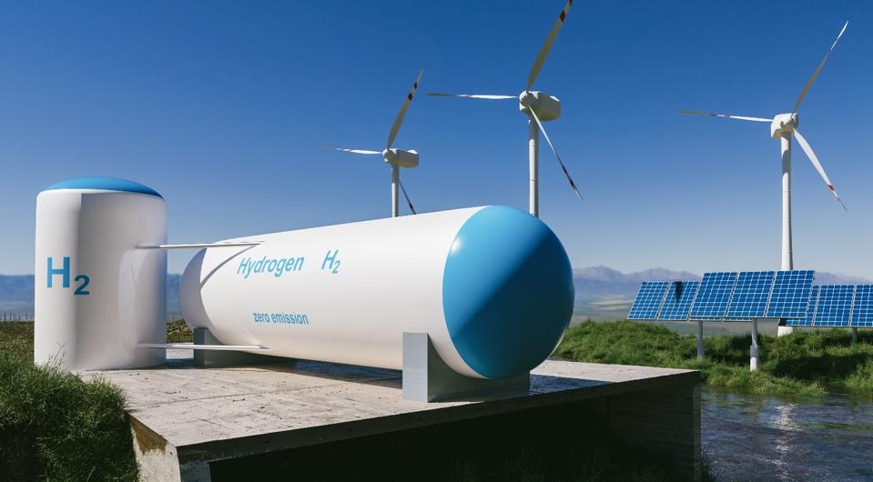 Renewable energy facilitates green hydrogen production.