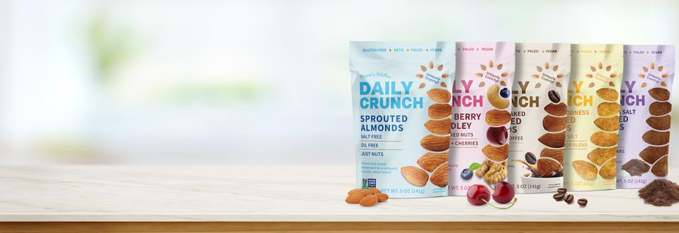 Daily Crunch comes in a variety of flavors, from coffee to turmeric to cherry berry.