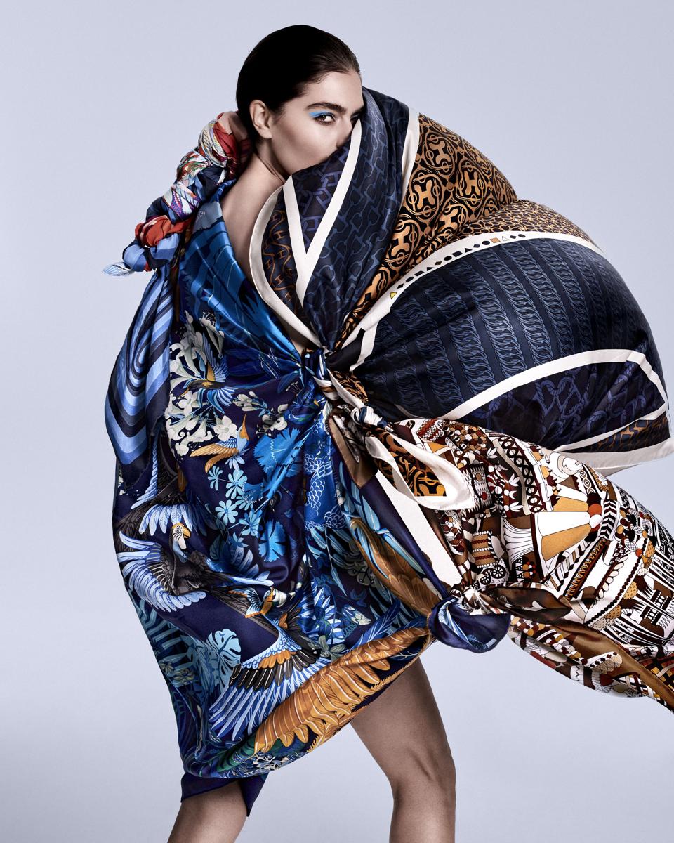 Hermès: Silk Scarves 2020 Campaign. Model: Billy Arora