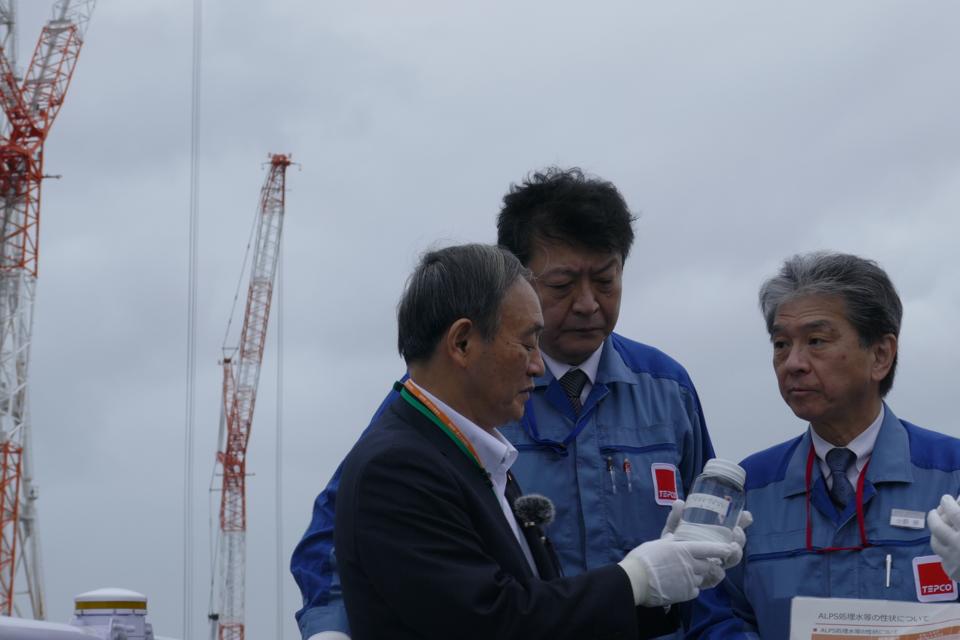 Japanese Prime Minister Suga inspecting the water at Fukushima. This comes amid a scandal engulfing Japan's scientists.