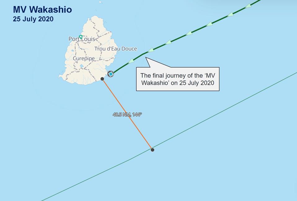 Vessels like the Wakashio should stay at least 40 Nautical Miles from the coast of Mauritius