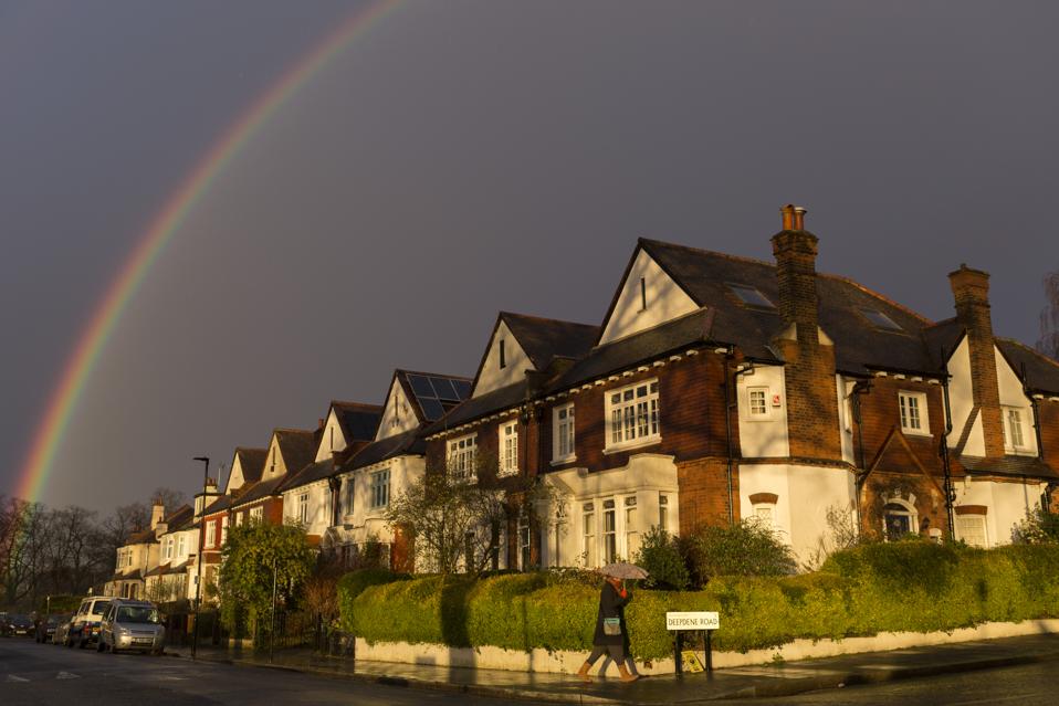 Rainbow Over Homes in London