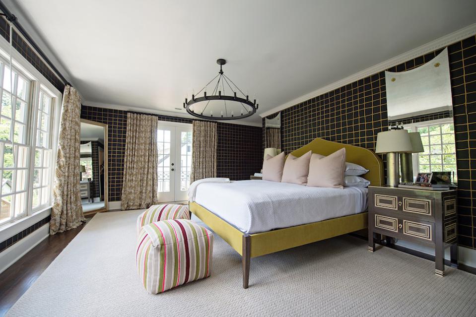 bedroom with custom bed