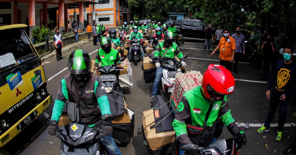 Indonesian government distributes food assistance through Gojek
