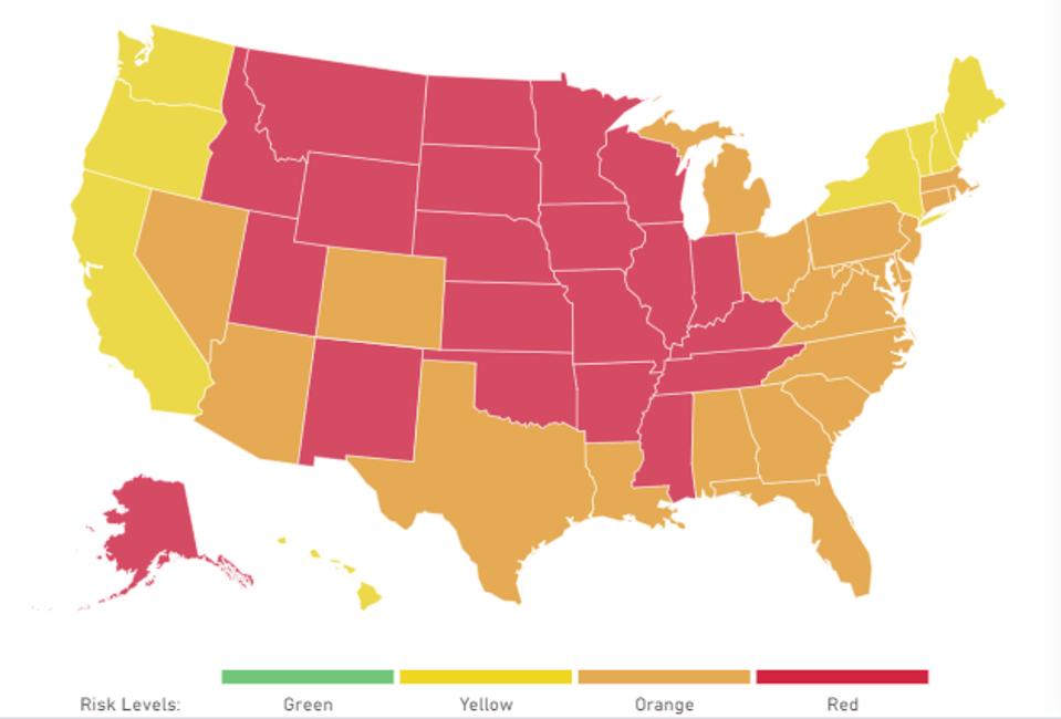 Travel Alert 21 States Now At A Tipping Point Per Harvard Brown Covid 19 Tracker