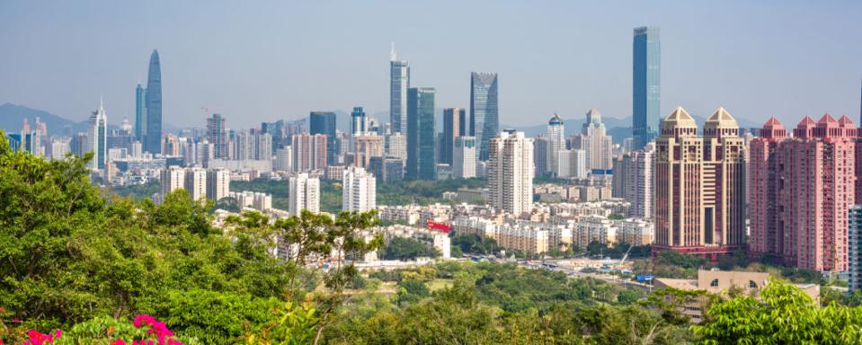 Urban scenery of Shenzhen Futian CBD stock photo
