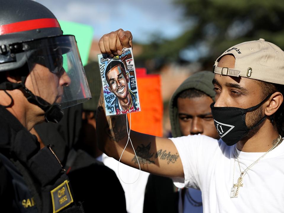 Demonstrators Protest Against Recent Sacramento Police Shooting Of Unarmed Black Man