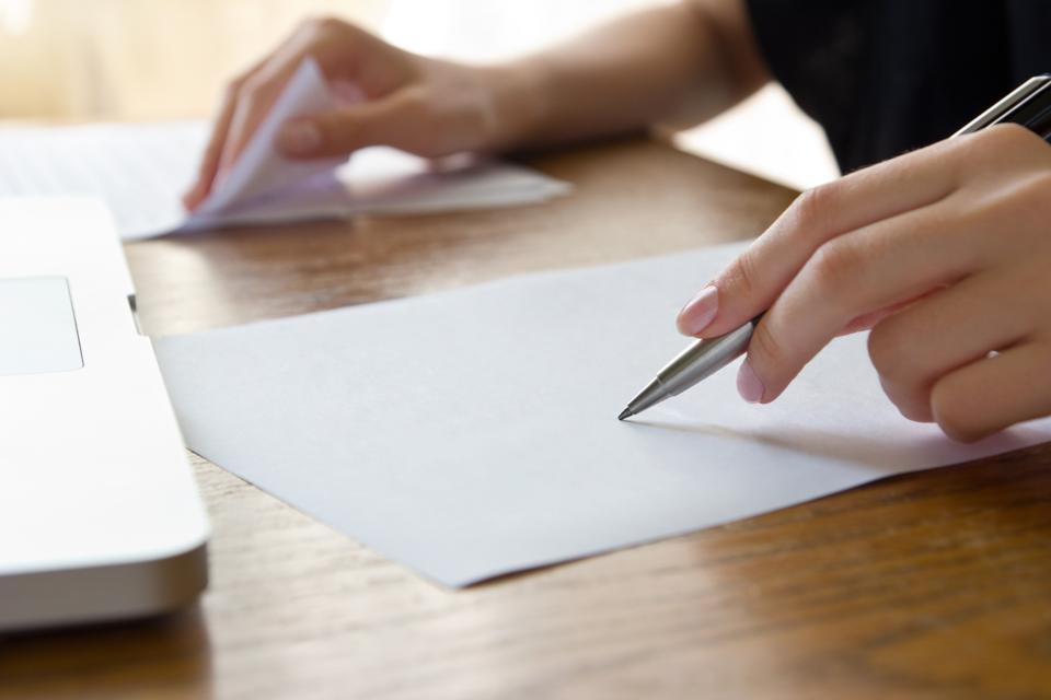 woman writing