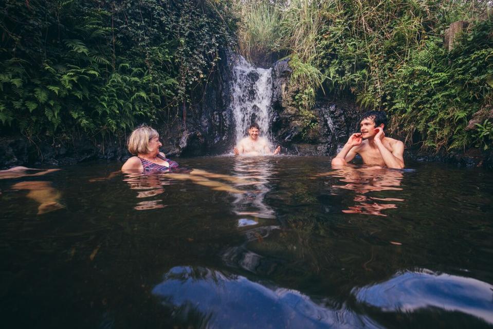 Luxuriating in Taupo Hotsprings, New Zealand