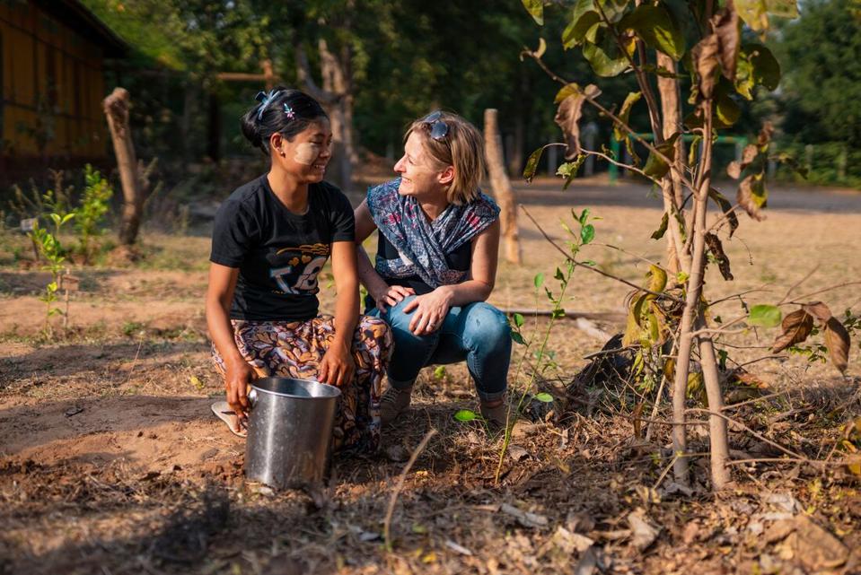 Planting a tree with the Intrepid Foundation in Myanmar