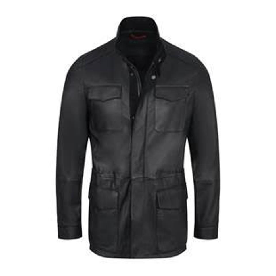 Bijan Leather Safari Style Jacket