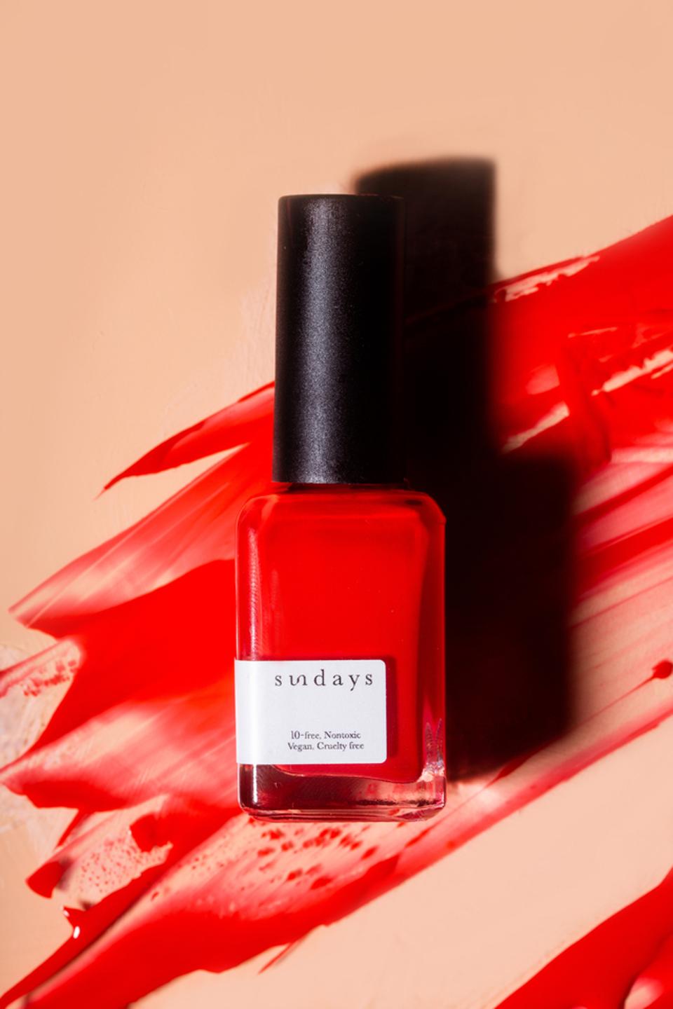 One of the 50 striking colors for sundays' vegan, cruelty-free nail polish.