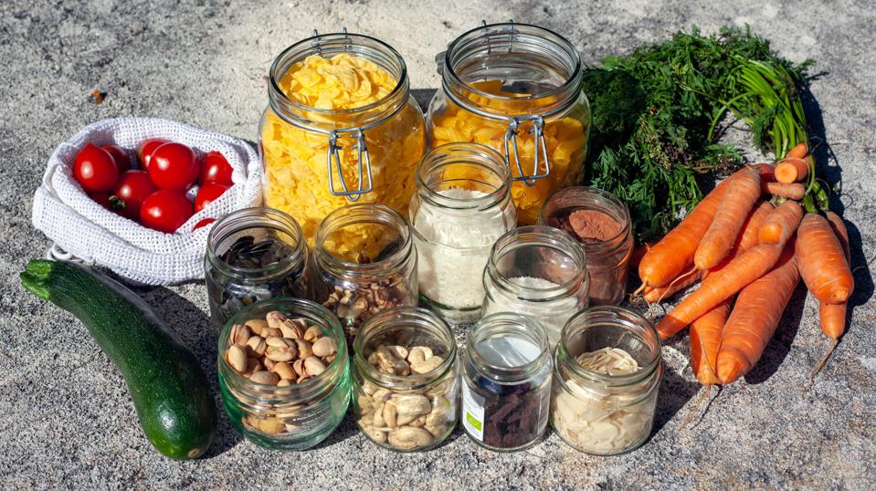 Picture of fresh food in glass containers
