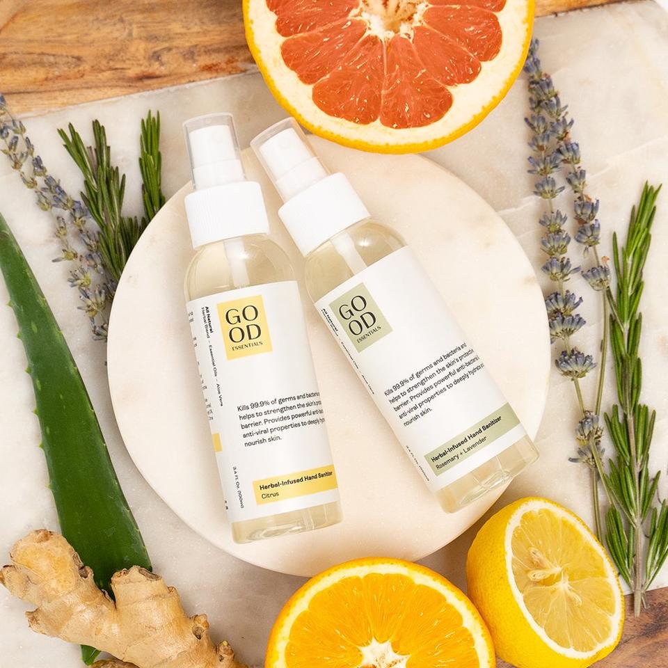 Essential oils and herb infused hand sanitizers from GOOD ESSENTIALS