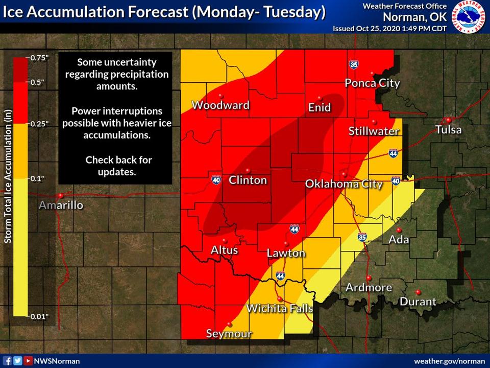 A Major Ice Storm Will Hit Parts Of Oklahoma And Texas This Week