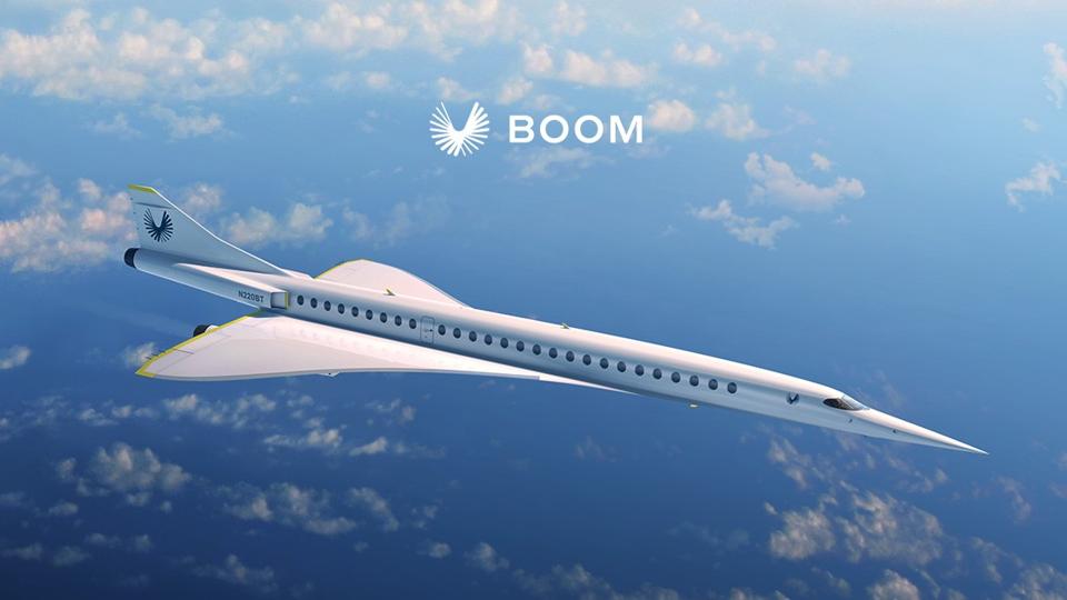 Boom's future 55-seat Overture supersonic jetliner. 