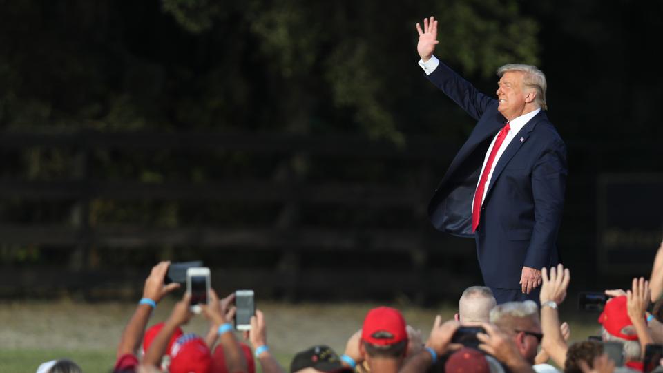 President Trump Holds Two Campaign Rallies In Florida