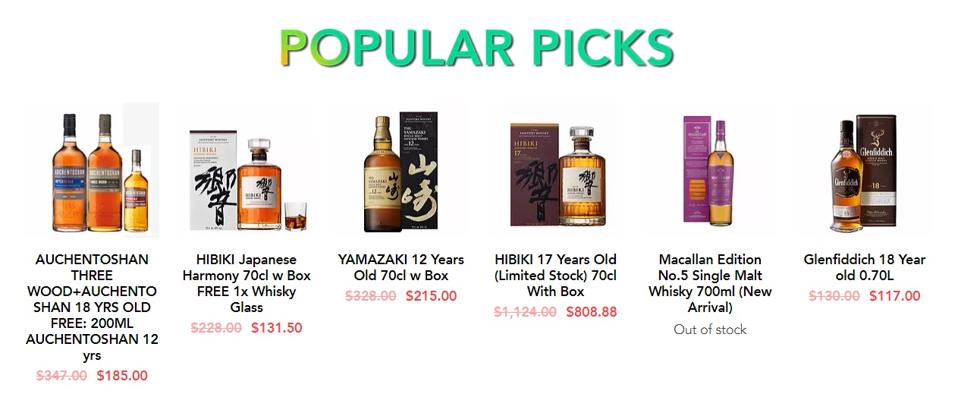 The popular picks section of Changi Airport Group's e-commerce site called GetIt.