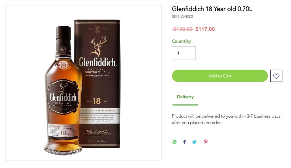 Glenfiddich 18-year-old bottle and box.