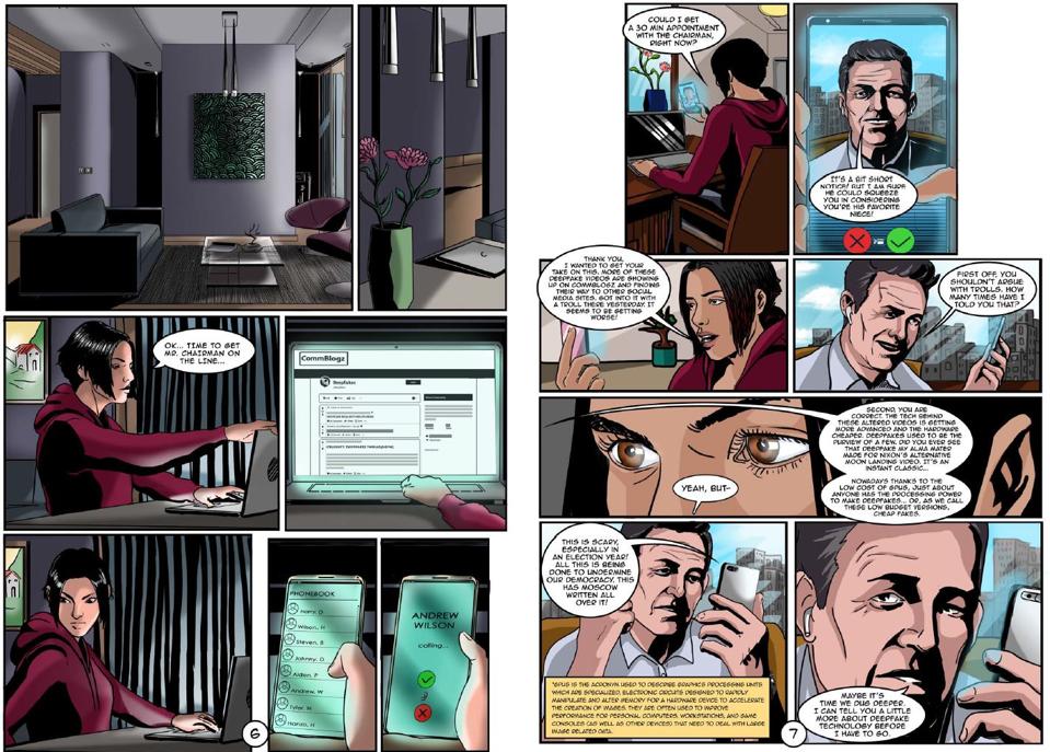 Pages from graphic novel Real Fake