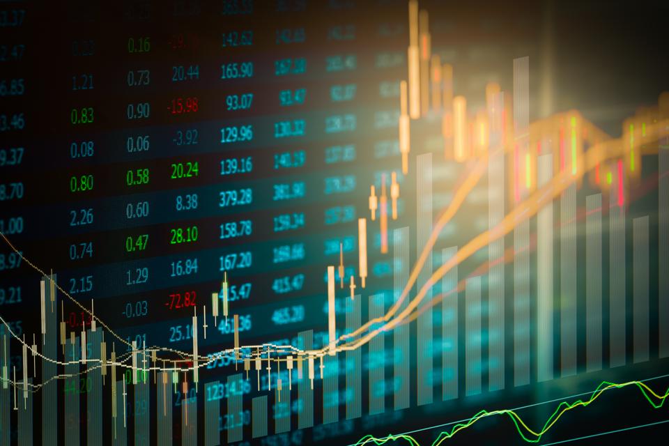 Stock market indicator and financial data view from LED