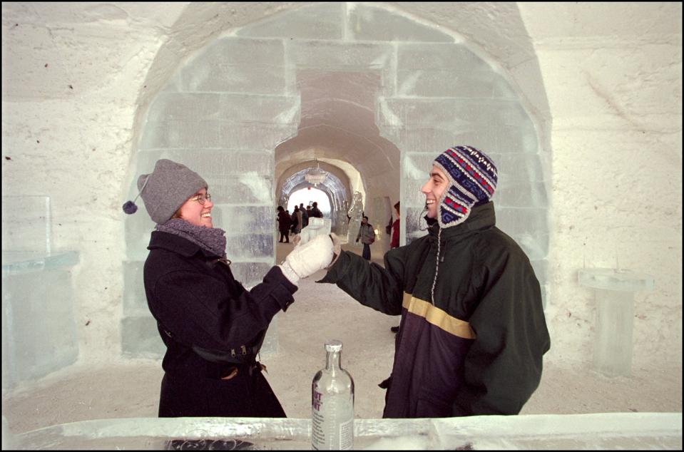 Ice Hotel In Quebec In January 2001 In Quebec, Canada.
