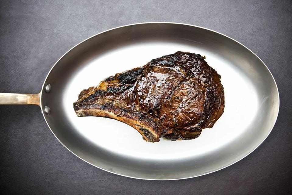 Francie's monumental côte de boeuf: A 28 day prime dry aged bone in ribeye from Indiana