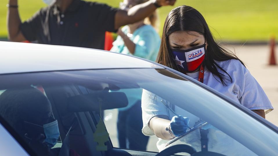 Texans Deliver Their Absentee Ballots At Houston's Only Drop-Off Site