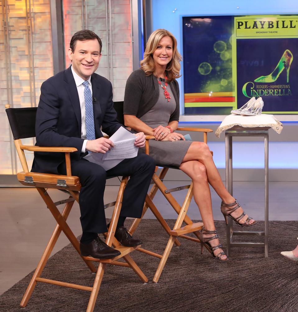 Dan Harris and Lara Spencer on the set of ABC's Good Morning America