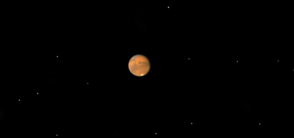 Mars in small telescope during the approach of the planet on September 2020.