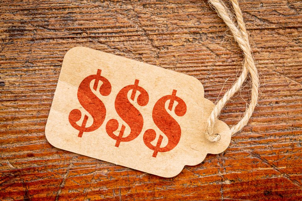 triple dollar sign - price tage