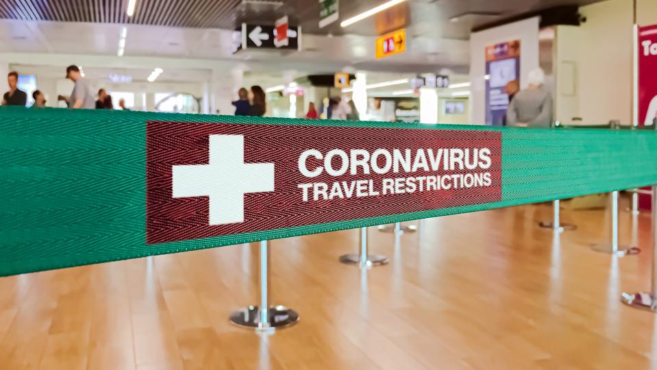 Warning of travel restriction in airport