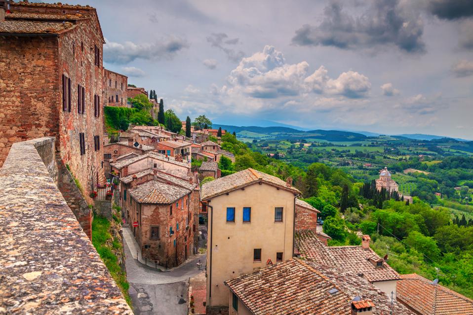 Best Places to Live in Europe: Tuscany landscape and medieval cityscape, Montepulciano, Italy.